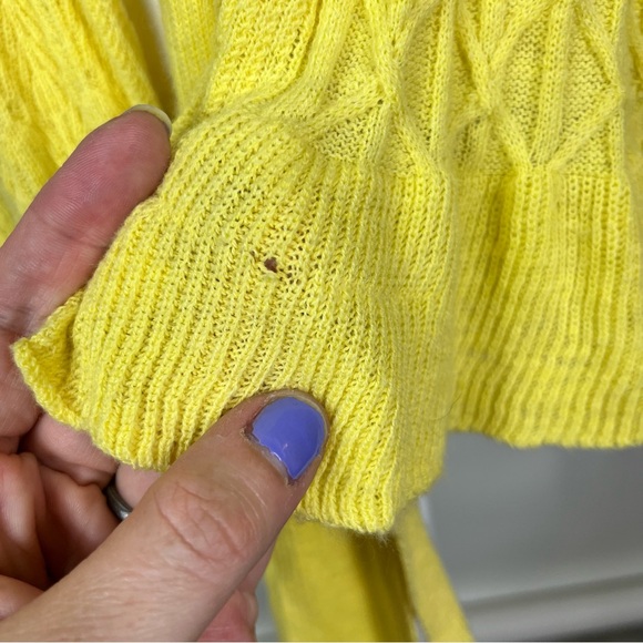 Sparrow (Anthropologie) Pointelle Knit Belted Cardigan Sweater Size Small - Picture 6 of 10